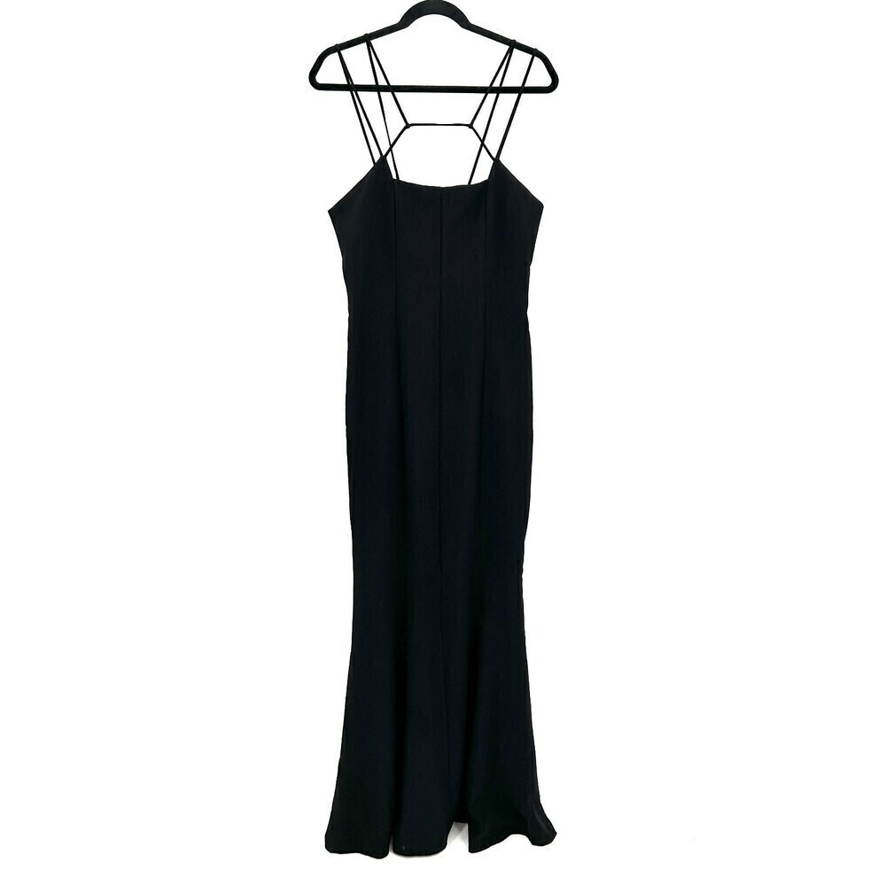JARLO Black Strappy Sleeveless Maxi Mermaid Formal Prom Gown Dress Size 12 Tall